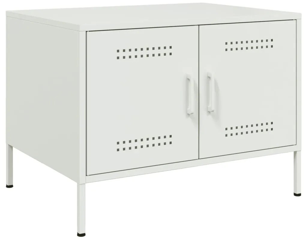 vidaXL Mesa de centro 68x50x50,5 cm aço branco