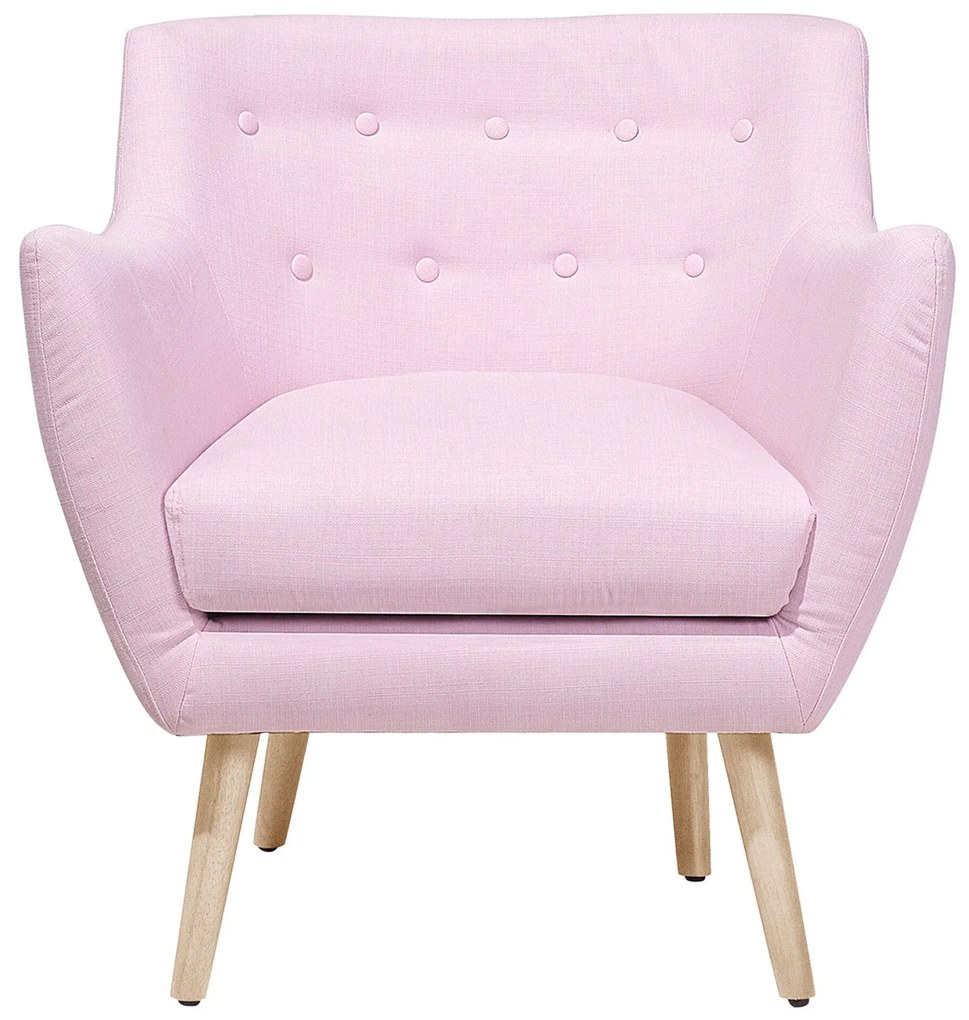 Poltrona em tecido rosa DRAMMEN Beliani