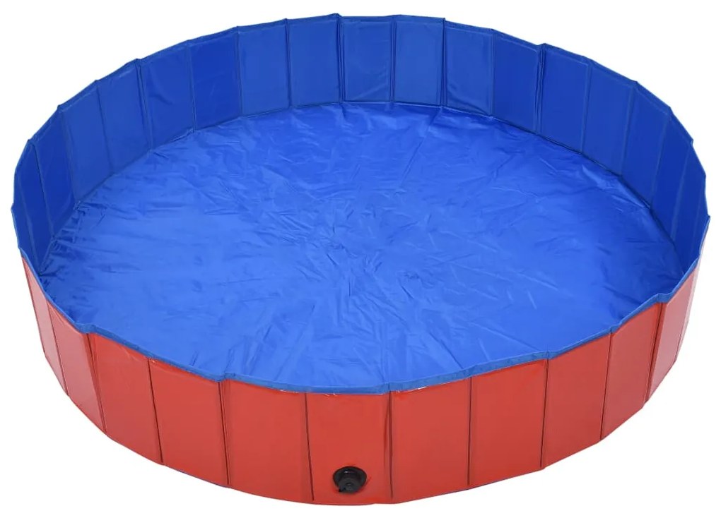 Piscina para cães dobrável 160x30 cm PVC vermelho