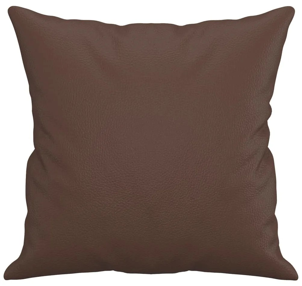 Almofadas decorativas 2 pcs 40x40 cm couro artificial castanho