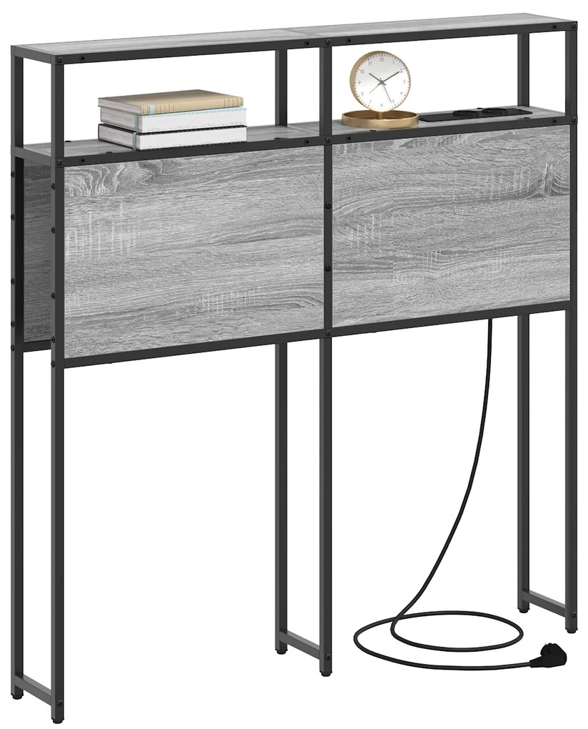 Cabeceira de armazenamento Sonoma cinzento 75 cm