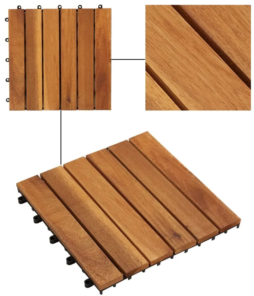Conjunto de 20 ladrilhos de pavimento acácia design vertical