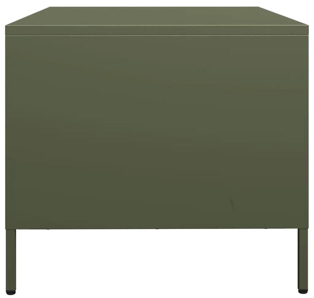 Móvel de TV 68x50x43,5 cm aço laminado a frio verde-azeitona