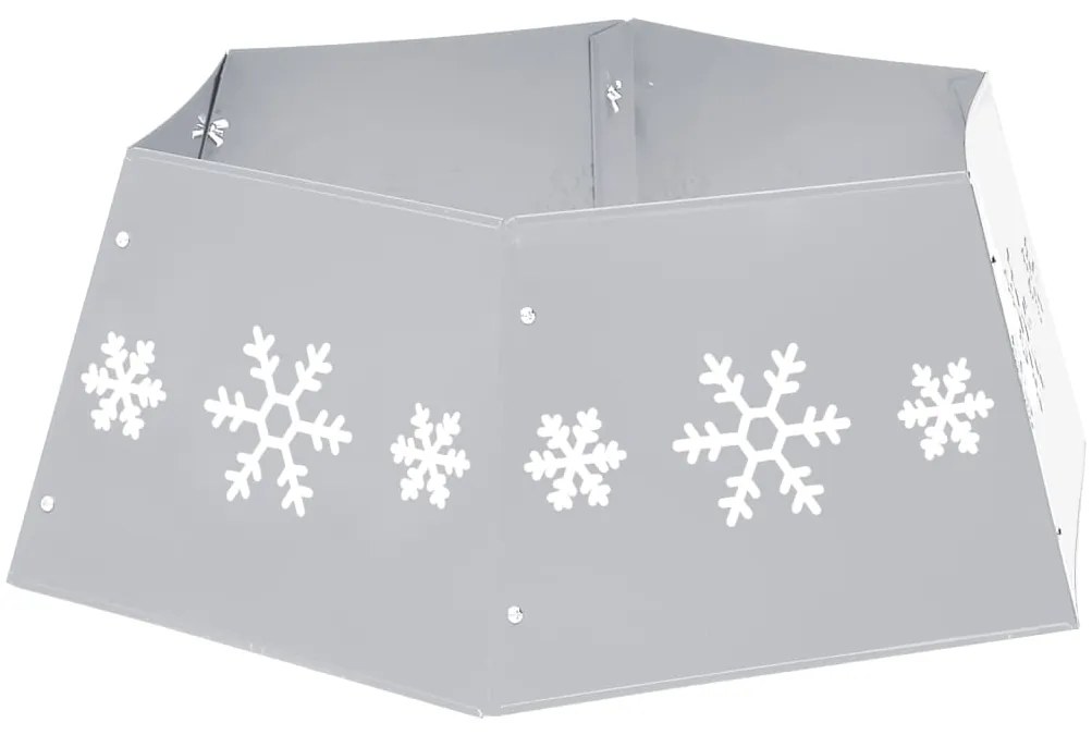 Saia para árvore de Natal Ø68x25 cm prateado e branco
