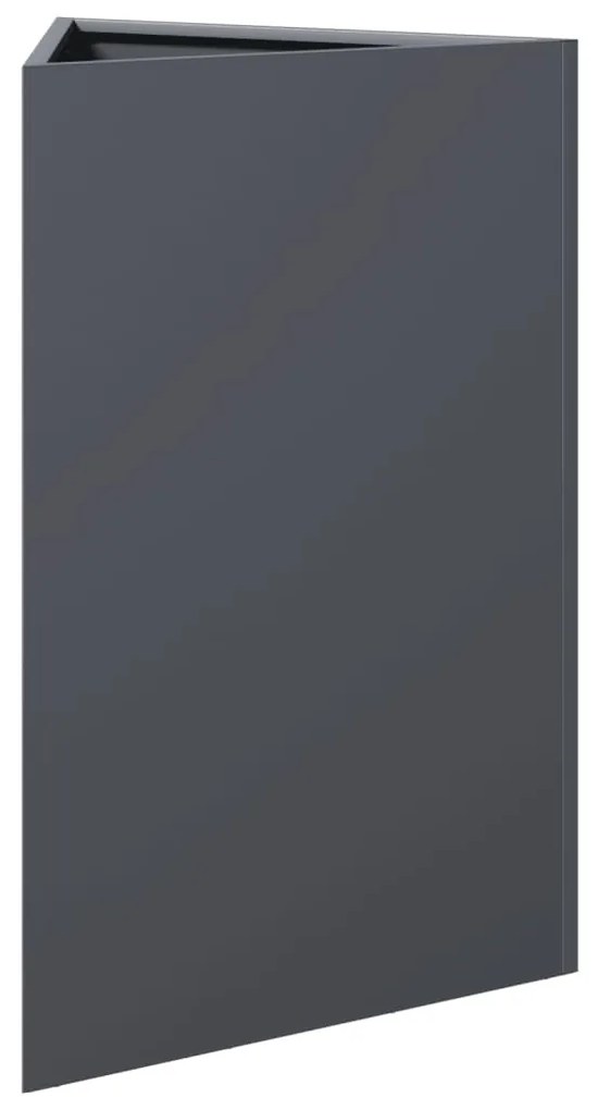 Vaso/floreira de jardim triangular 50x43x75 cm aço antracite
