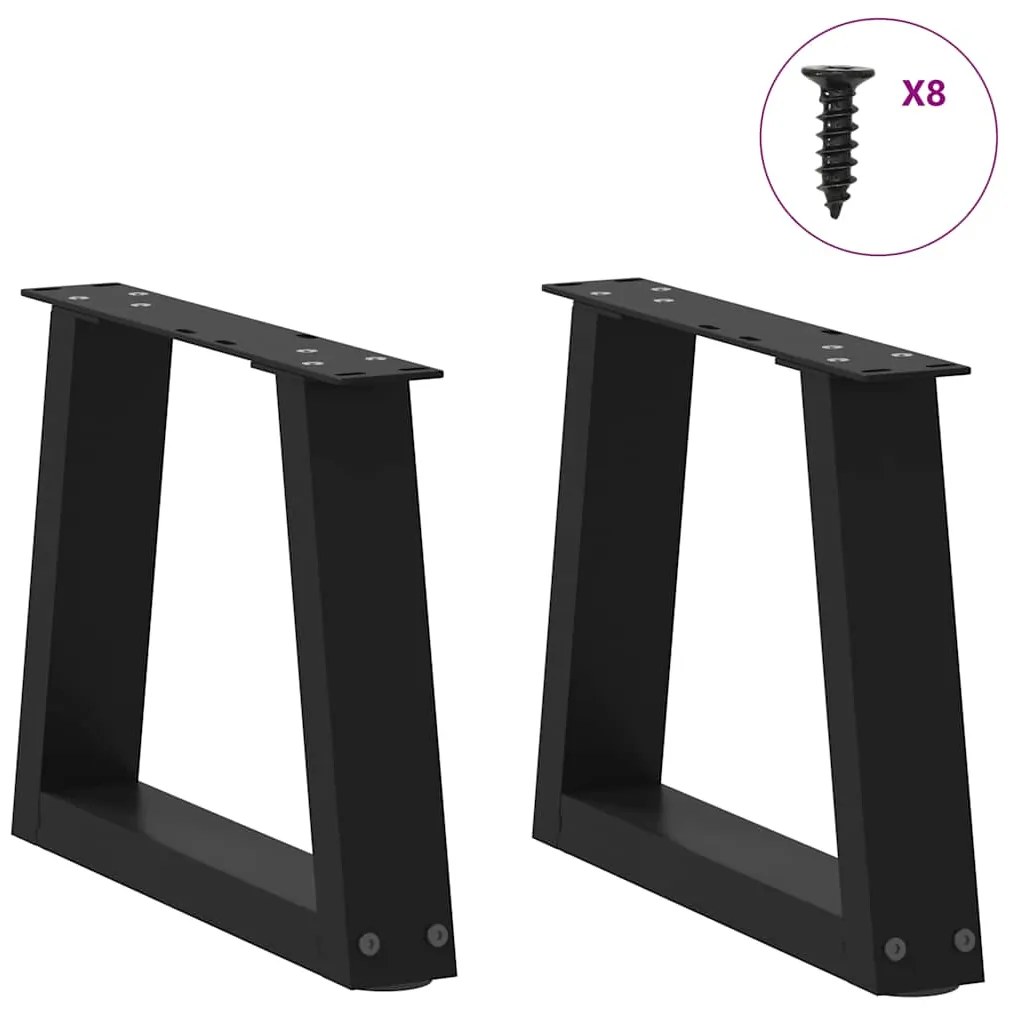 Pés para mesa de centro em V 2 peças preto 30x(30-31,3) cm aço