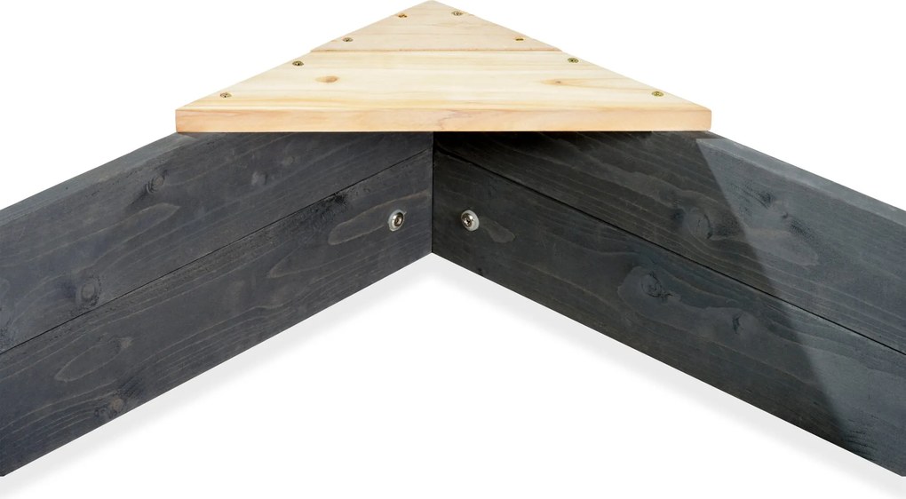 Caixa de madeira para areia para crianças forma barco Aksent 190 x 90 cm cinzento