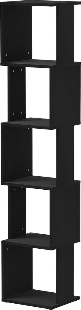 Estante de design moderno com 5 prateleiras 33 x 28 x 161 cm– Arrumação prática para casa ou escritório, preta