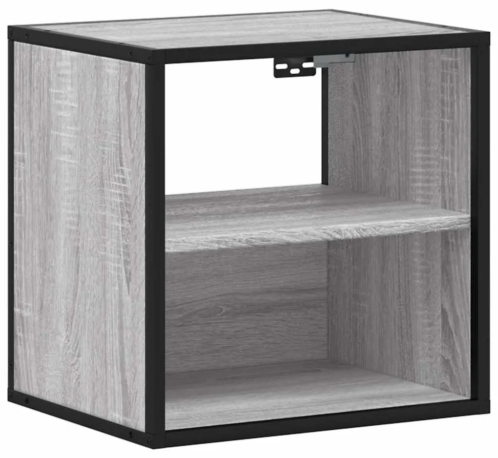 Mesas de cabeceira de parede 2 pcs 40x31x39,5cm cinzento sonoma