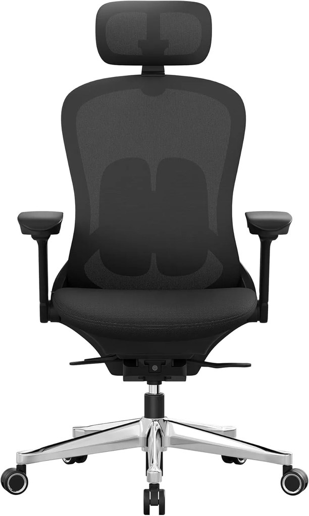 SONGMICS OBN065B01 Cadeira de escritório reclinável ergonômica ajustável - Assento ajustável frontal ou traseiro - Suporta até 150 kg - Preto