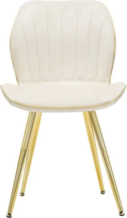 CONJUNTO 2 CADEIRAS 46X58X77 CM CREME E DOURADO