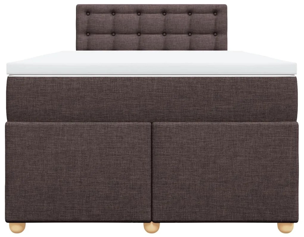 Cama boxspring com colchão 120x190 cm tecido castanho-escuro