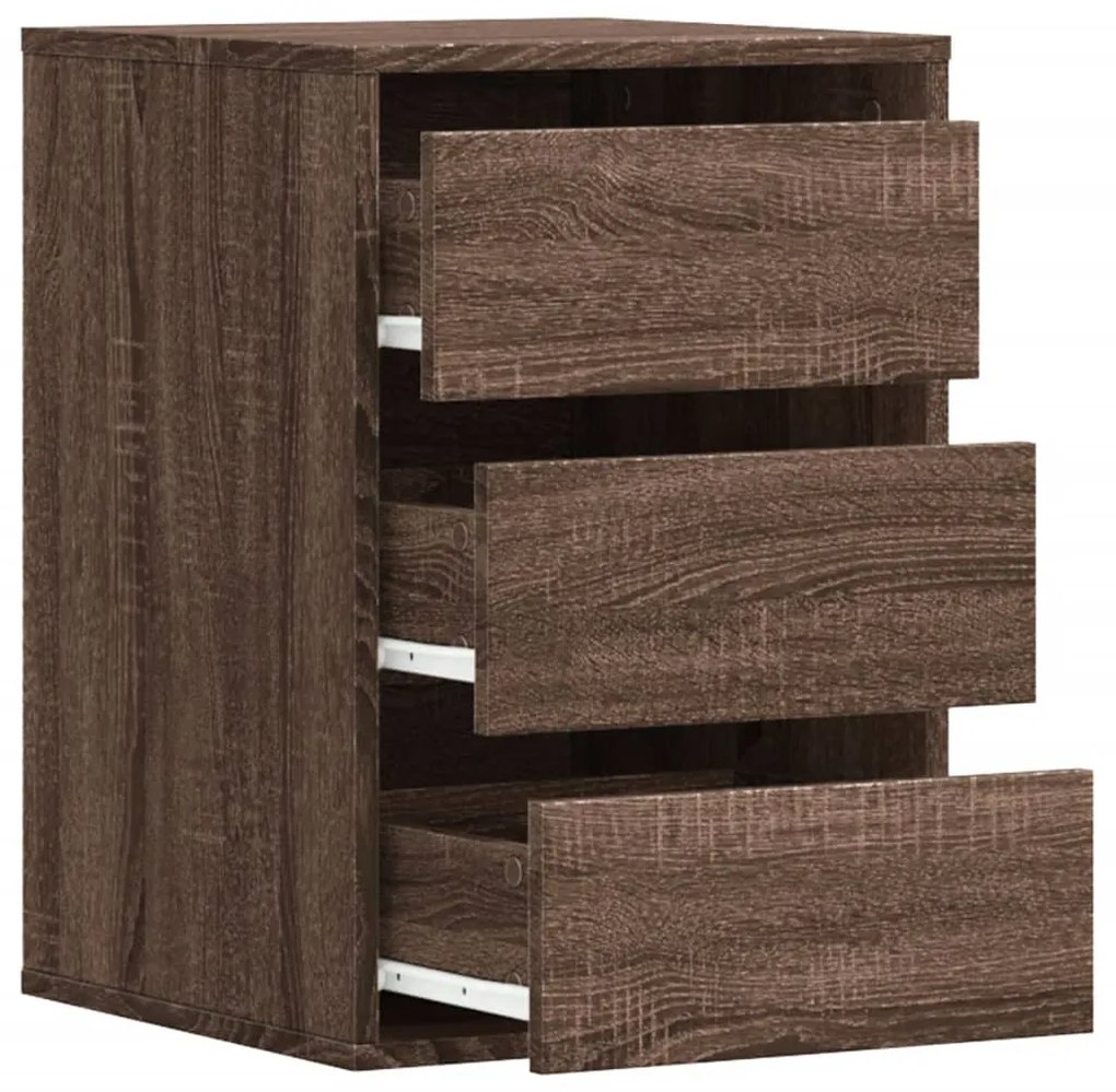 Cómoda com 3 Gavetas - 40x41x58 cm - derivados de madeira - carvalho c