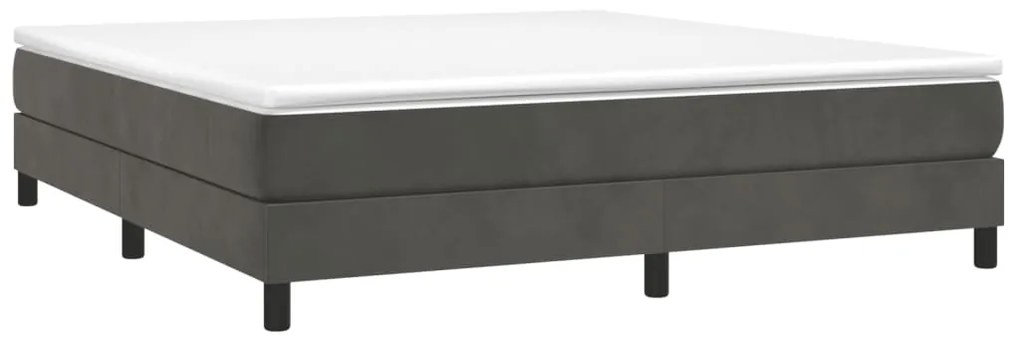 Estrutura de cama sem colchão 160x200 cm veludo cinzento-escuro