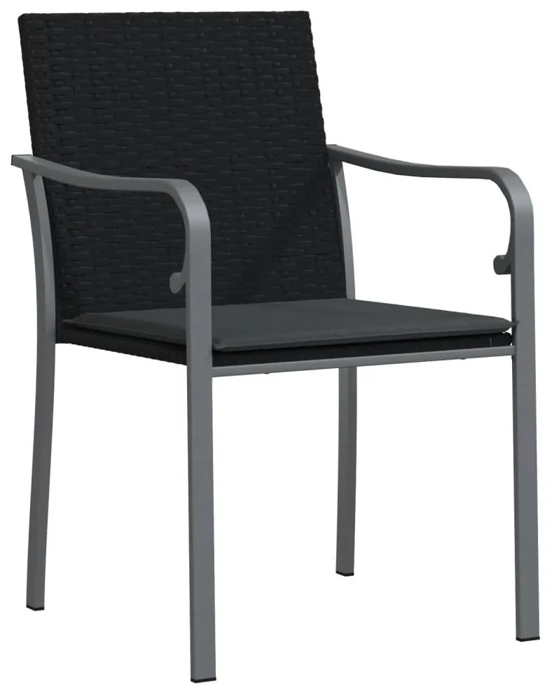 5 pcs conjunto de jantar p/ jardim c/ almofadões vime PE e aço