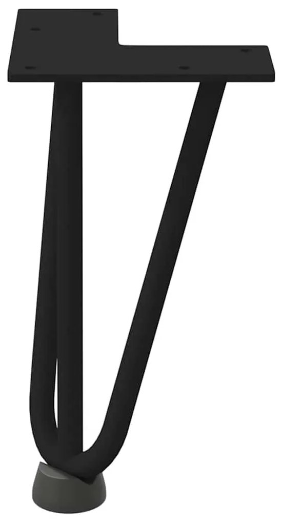 Pernas de grampo para mesa de centro 4 peças pretas 20 cm aço maciço