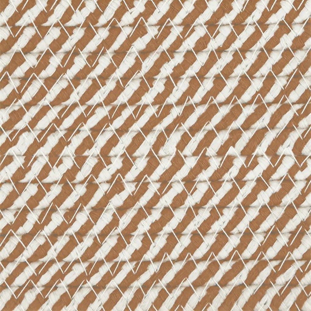 Cesto de arrumação Ø55x36 cm algodão castanho e branco