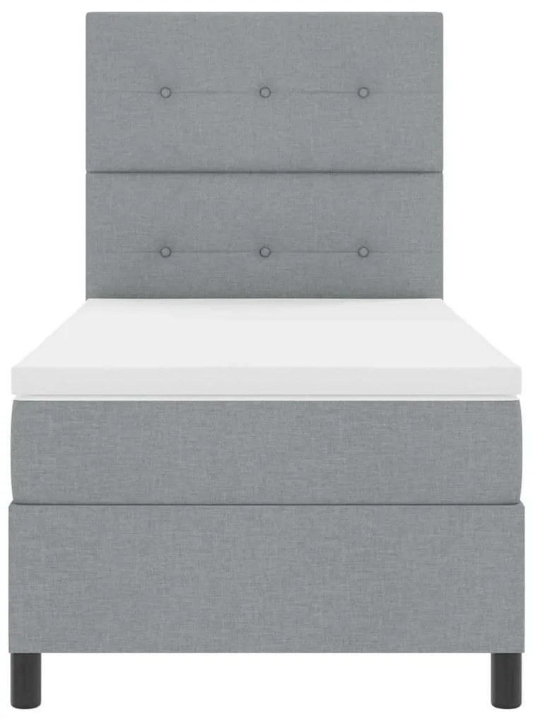 Cama com Estrado e Colchão com Luz LED em Cinza Claro 80 x 200 cm em T