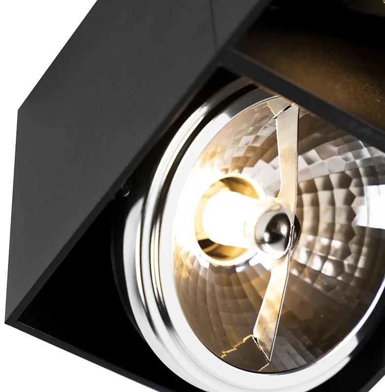 LED Foco retangular 2-claro preto incl. 2 x G9 - BOX Design,Industrial,Moderno