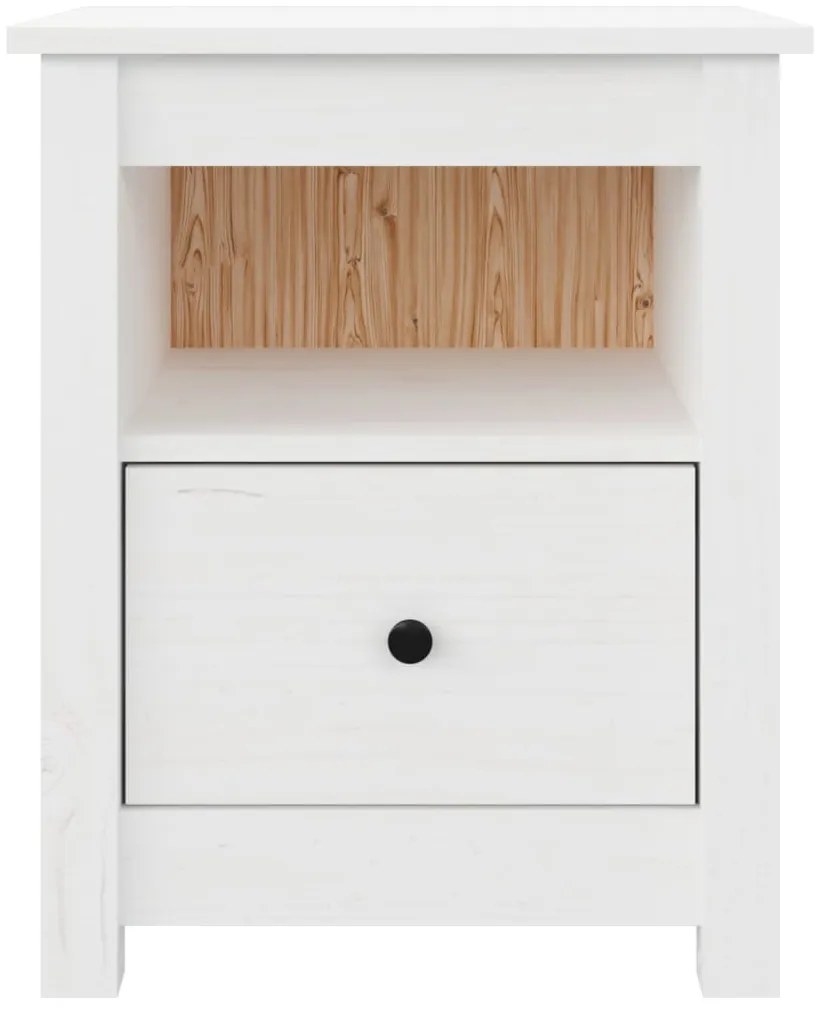 Mesa de cabeceira 40x35x49 cm madeira de pinho maciça branco