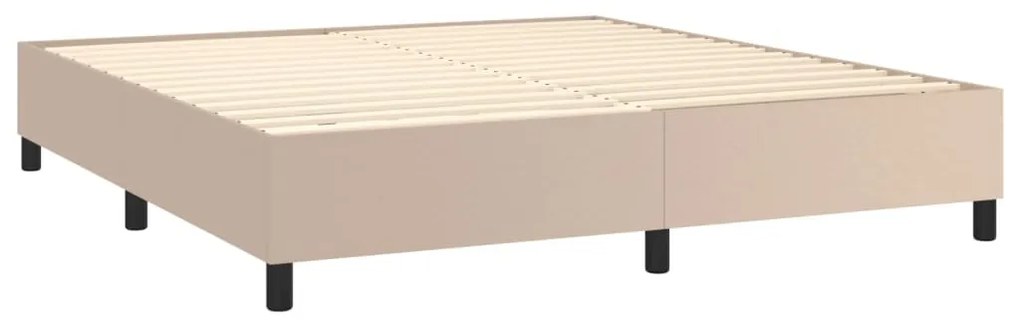 Estrutura de cama 160x200 cm couro artificial cappuccino