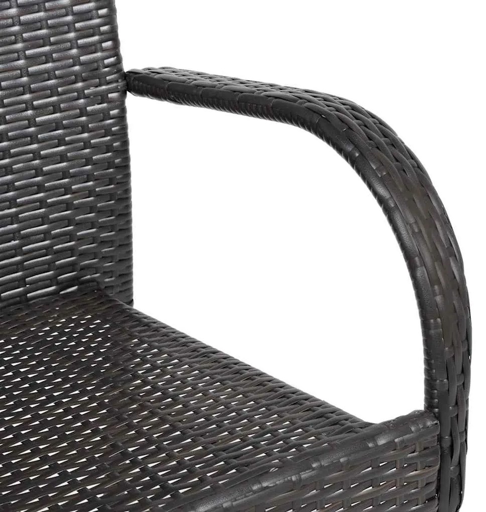Cadeiras de exterior empilháveis 6 pcs vime PE castanho