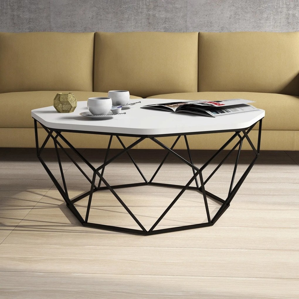 Mesa de Centro Diamond – Branco – 90x38x90 cm