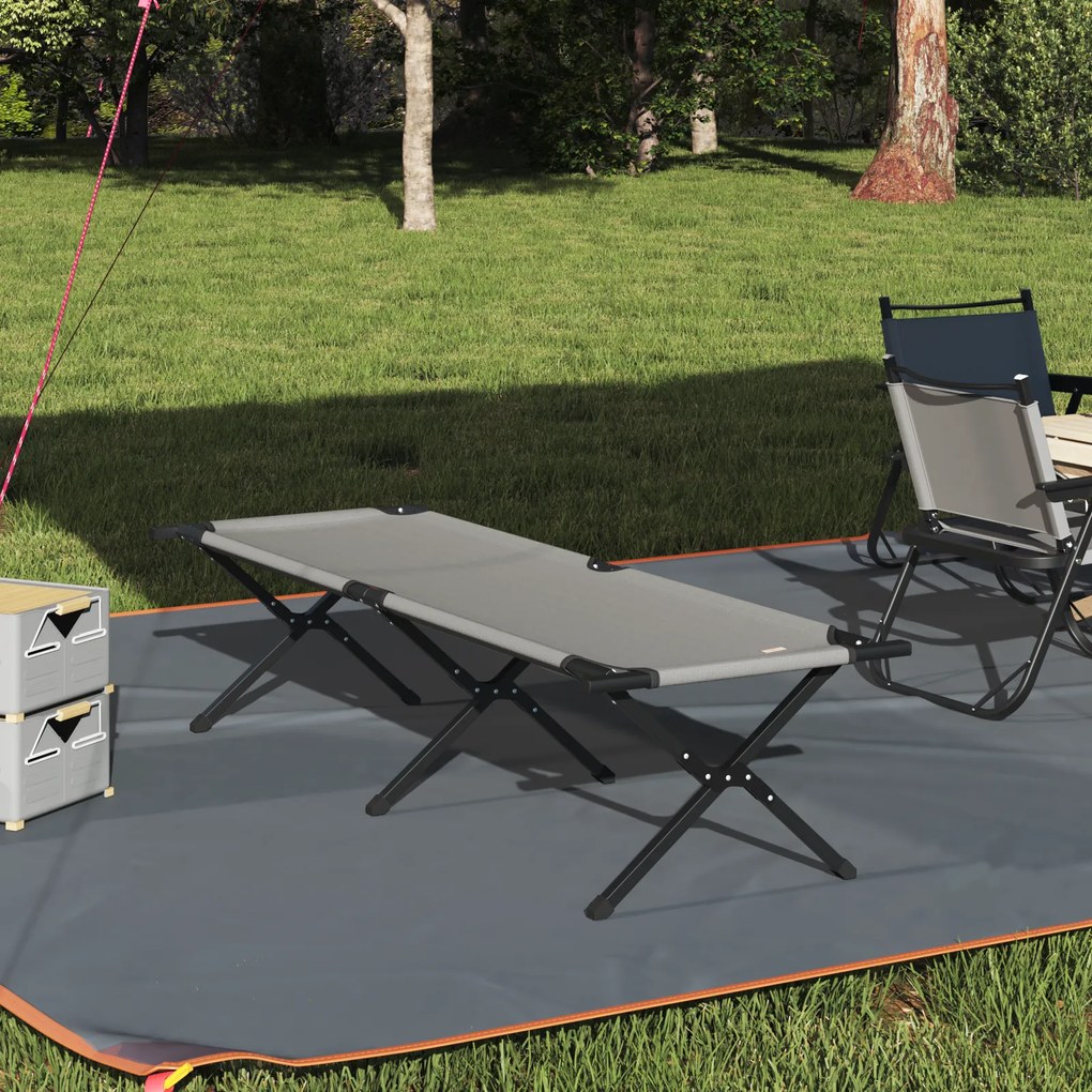 vidaXL Cama de Sol Dobrável com Bolsa Cinza Tecido Oxford 600D