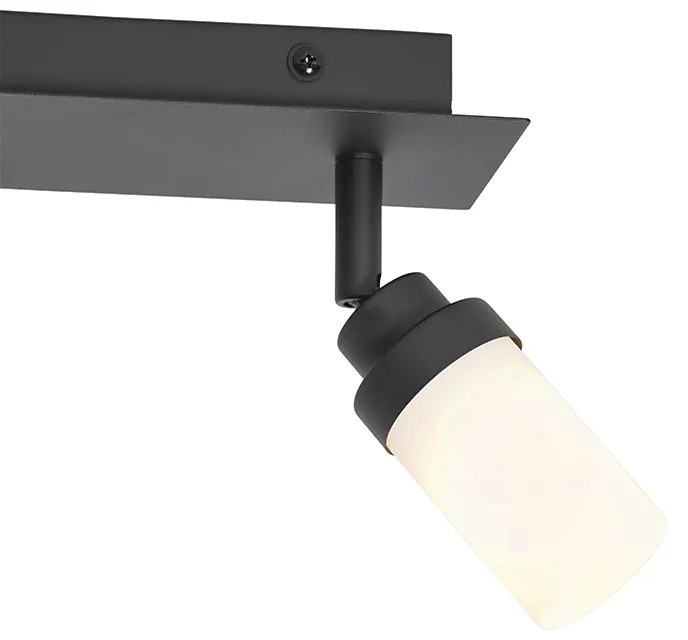 Projetor de banheiro moderno preto 2-luz IP44 - Japie Moderno