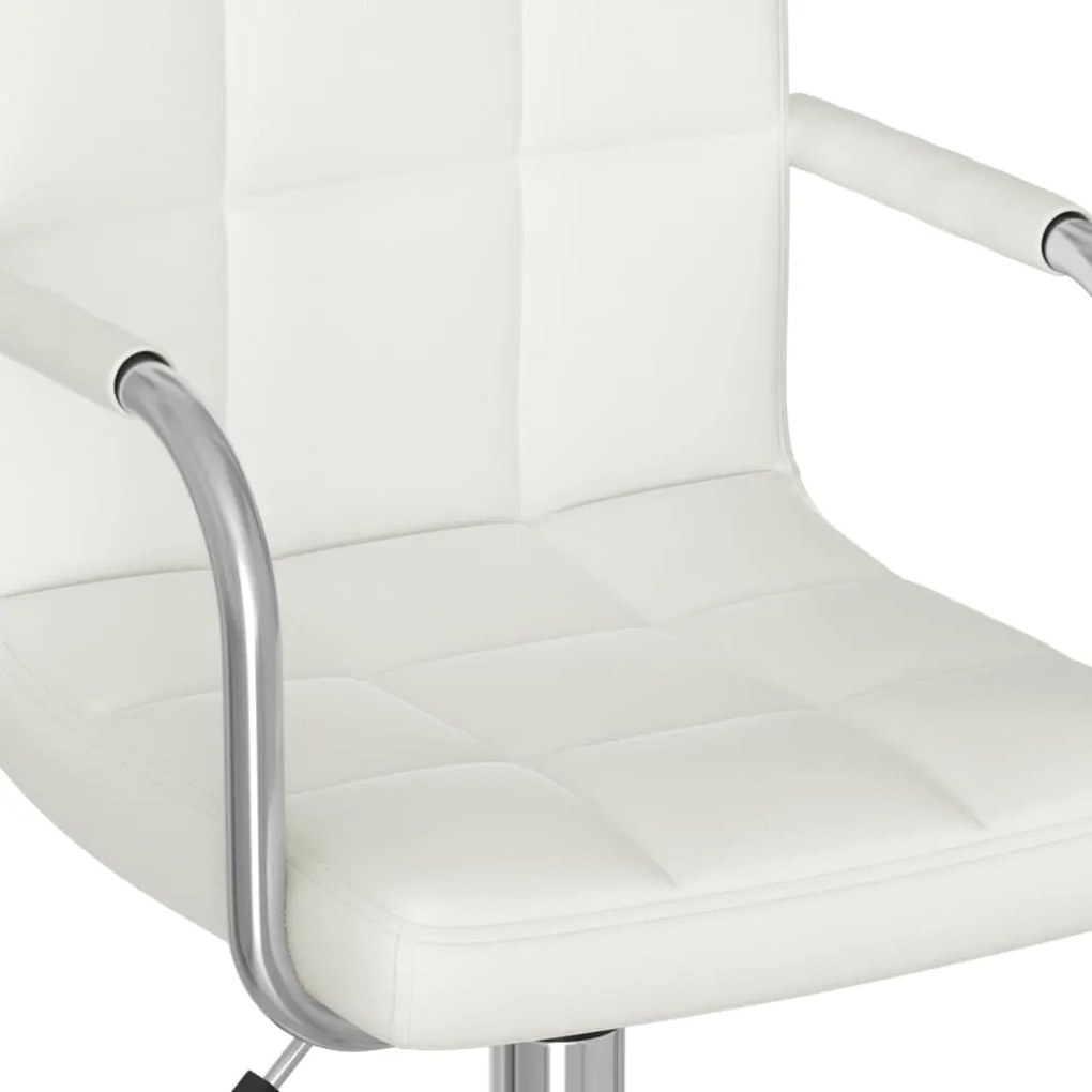 Cadeira de jantar giratória couro artificial branco