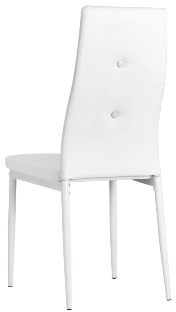 Conjunto de 4 Cadeiras de Jantar Vigo em Couro Artificial - Branco - D