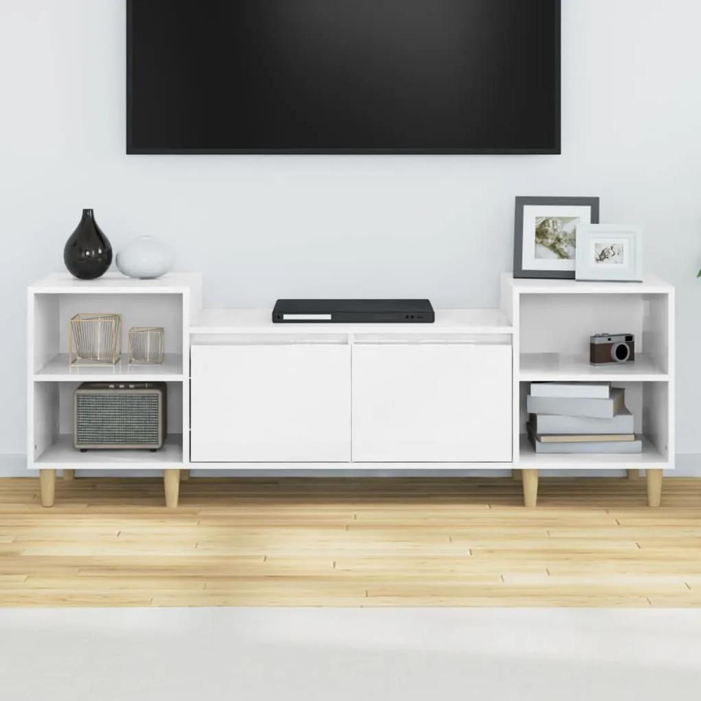 Móvel de TV Malva de 160 cm - Branco Brilhante - Design Moderno