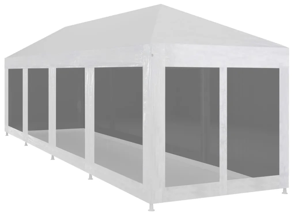 vidaXL Tenda para festas com 10 paredes laterais em rede 12x3 m