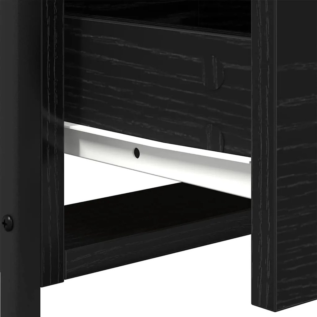 Cômoda de Cabeceira vidaXL Carvalho Preto 44x45x60 cm Madeira de engen