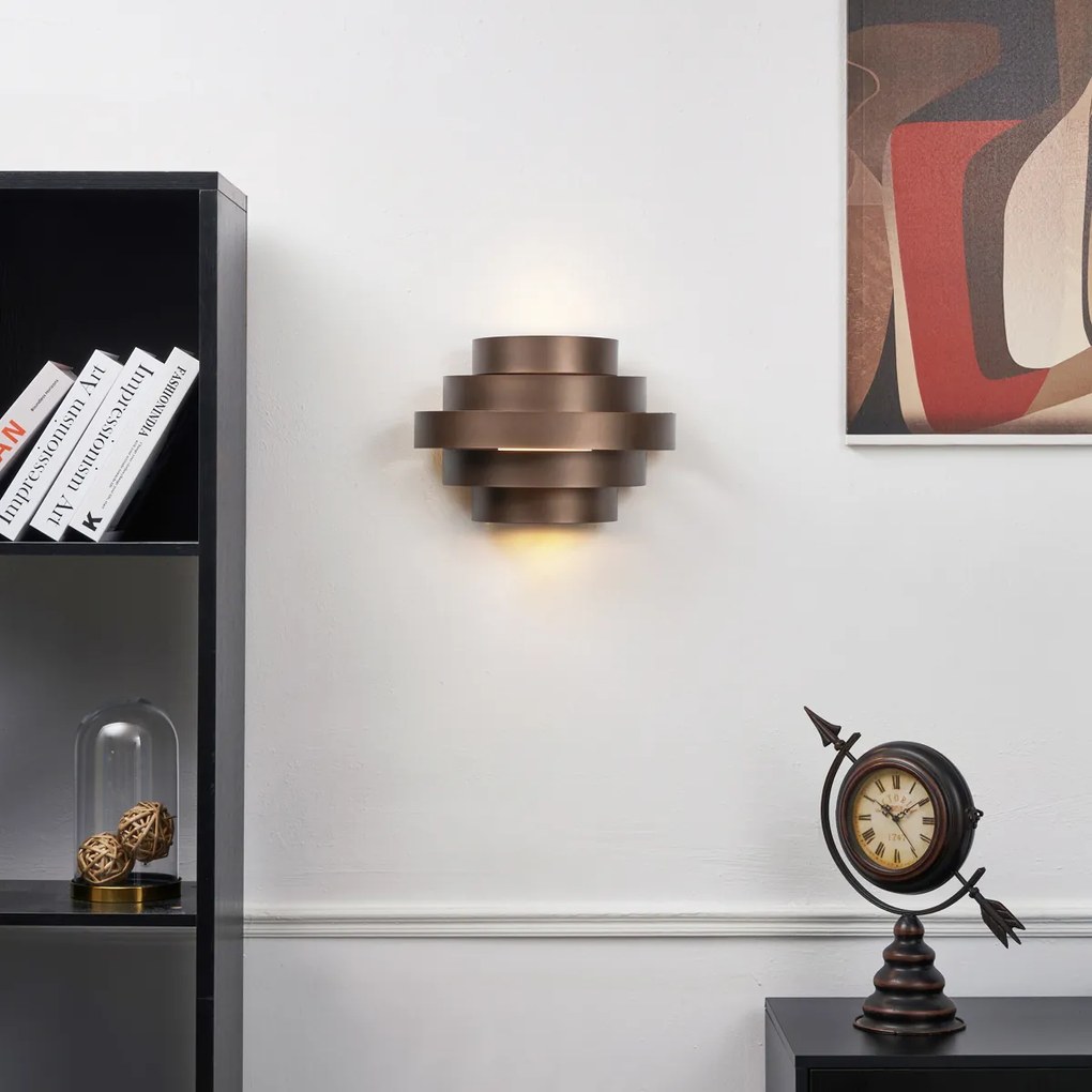 Candeeiro de parede moderno bronze incluindo LED com 3 níveis de regulação - Lines