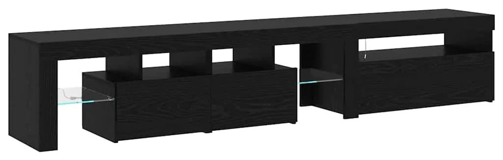 Armários para TV vidaXL 2 pcs com Luzes LED Carvalho Preto Madeira Eng