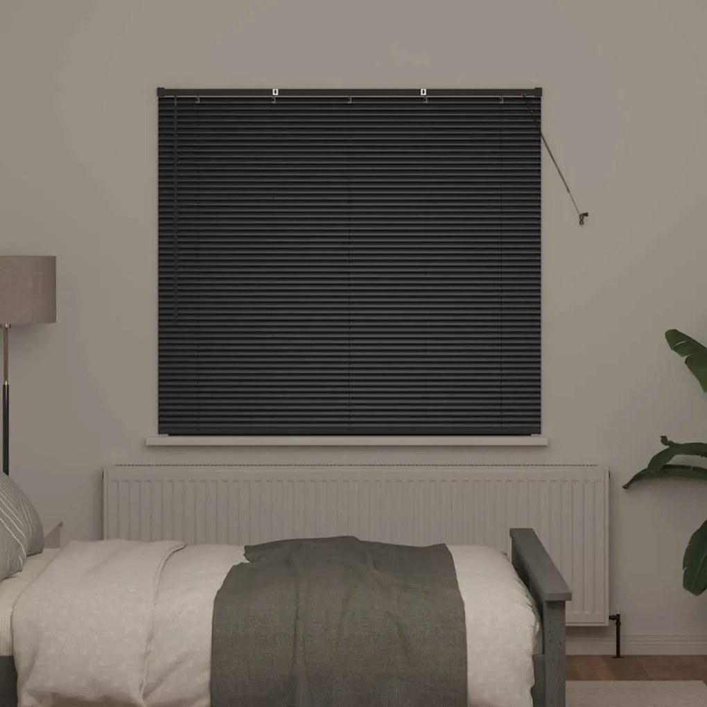 Persiana de Janela com cortinas Outros Manual Preto 80 x 130 cm Alumín