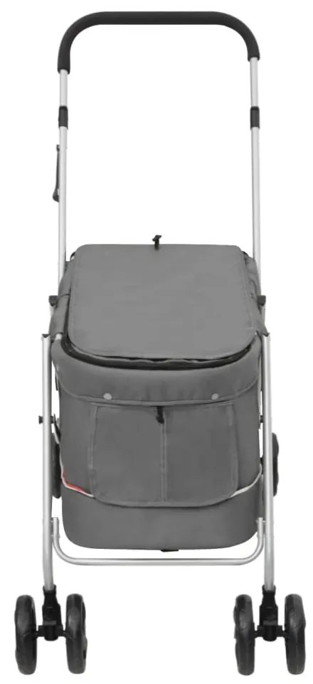 Carrinho dobrável para cães 100x49x96 cm tecido linho cinzento