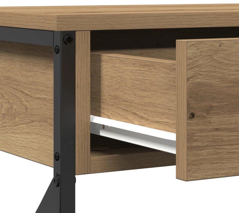 Mesa de Console vidaXL Carvalho Artesanal 100x28x75 cm Madeira Engenhe
