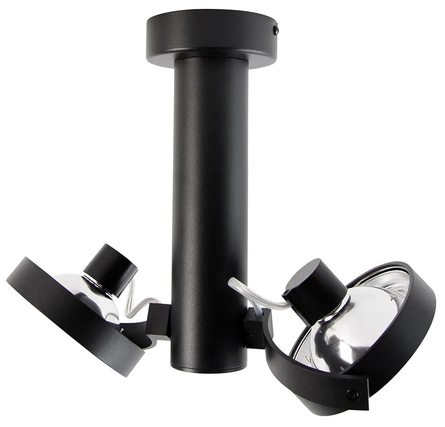 Foco moderno preto ajustável 2-luzes - Goes Moderno