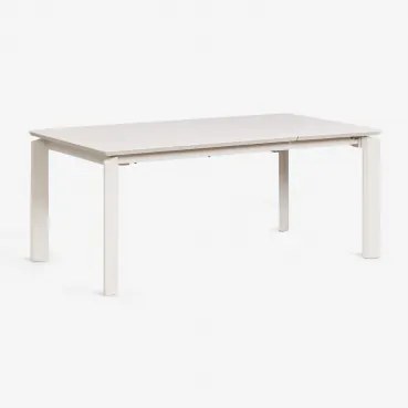 Mesa De Jardim Retangular 180-240-300x100 Cm Extensível Em Alumínio Milenca Branco Glacial - Sklum