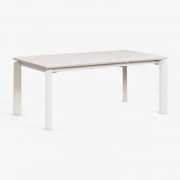 Mesa De Jardim Retangular 180-300x100 Cm Extensível Em Alumínio Milenca Gardénia Branco - Sklum