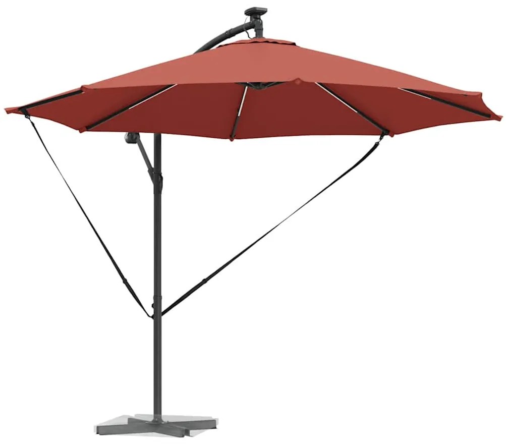 Guarda-sol de Bananeira Cantilever Terracota 294 x 294 x 248 cm