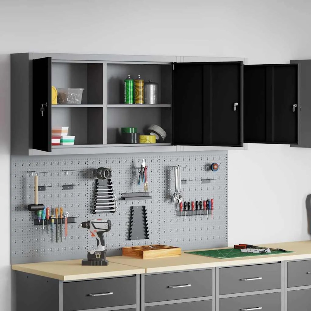 Conjunto de Armário de Ferramentas e Painel de Ferramentas de 5 Peças