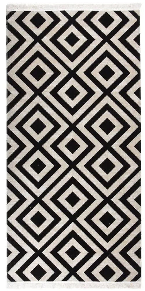 vidaXL Tapete de exterior tecelagem lisa 100x200 cm preto e bege
