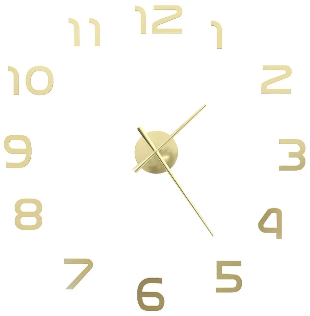 Relógio de parede 3D com design moderno 100 cm XXL dourado