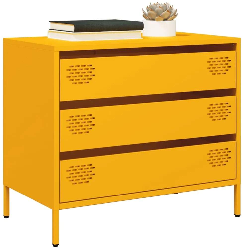 Aparador 68x39x58,5 cm aço laminado a frio amarelo mostarda