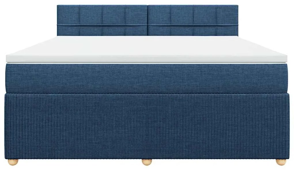 Cama com molas/colchão 180x200 cm tecido azul