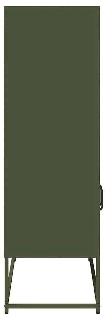 Aparador alto 68x39x123 cm aço verde azeitona