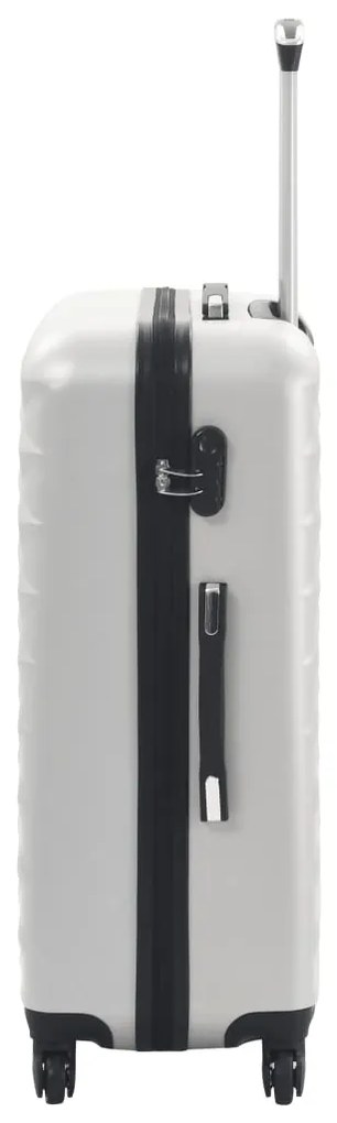 Conjunto de tróleis estojo rígido 3 pcs ABS prateado brilhante